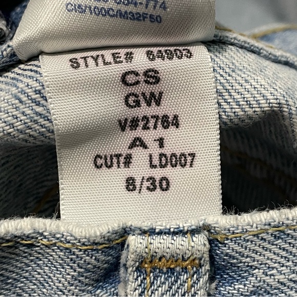 Vintage LANDS END Y2K womens relaxed fit tapered Jeans 8 Petite 100% cotton - Picture 7 of 9